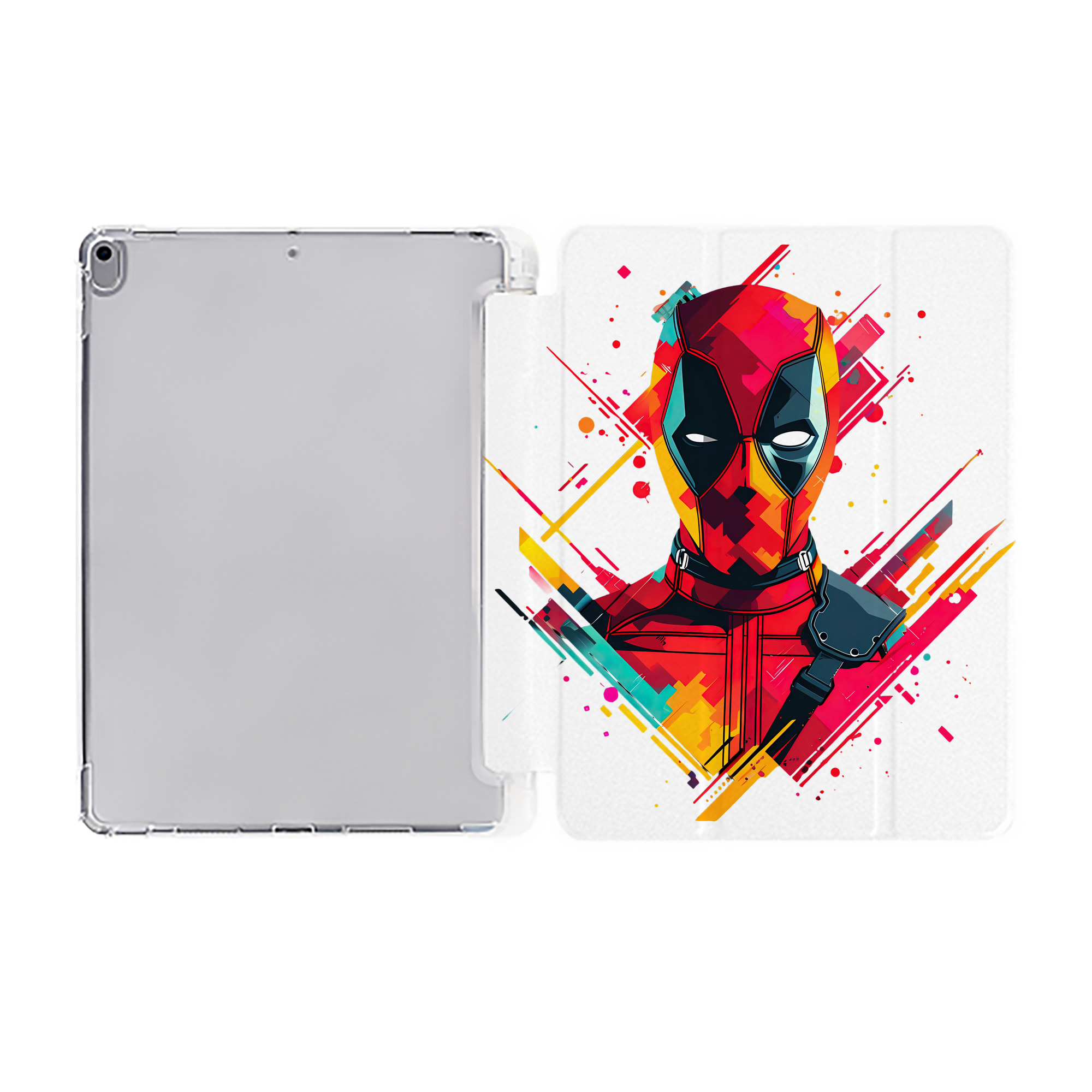 （画像用） Deadpool デッドプール IPad ケース ペン収納付き 三つ折りスタンド PUレザー×シリコン 対応機種9.5/10.5/10.9インチ